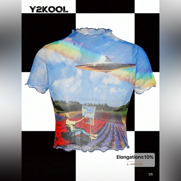 SHEIN Blue Graphic Short Sleeve Tee - Picture 1 of 5